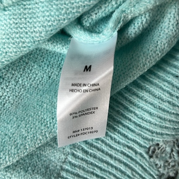 Wildfox Sweater Blue Distressed Ice Queen Long Sleeve Sweater Size Medium - Picture 7 of 11